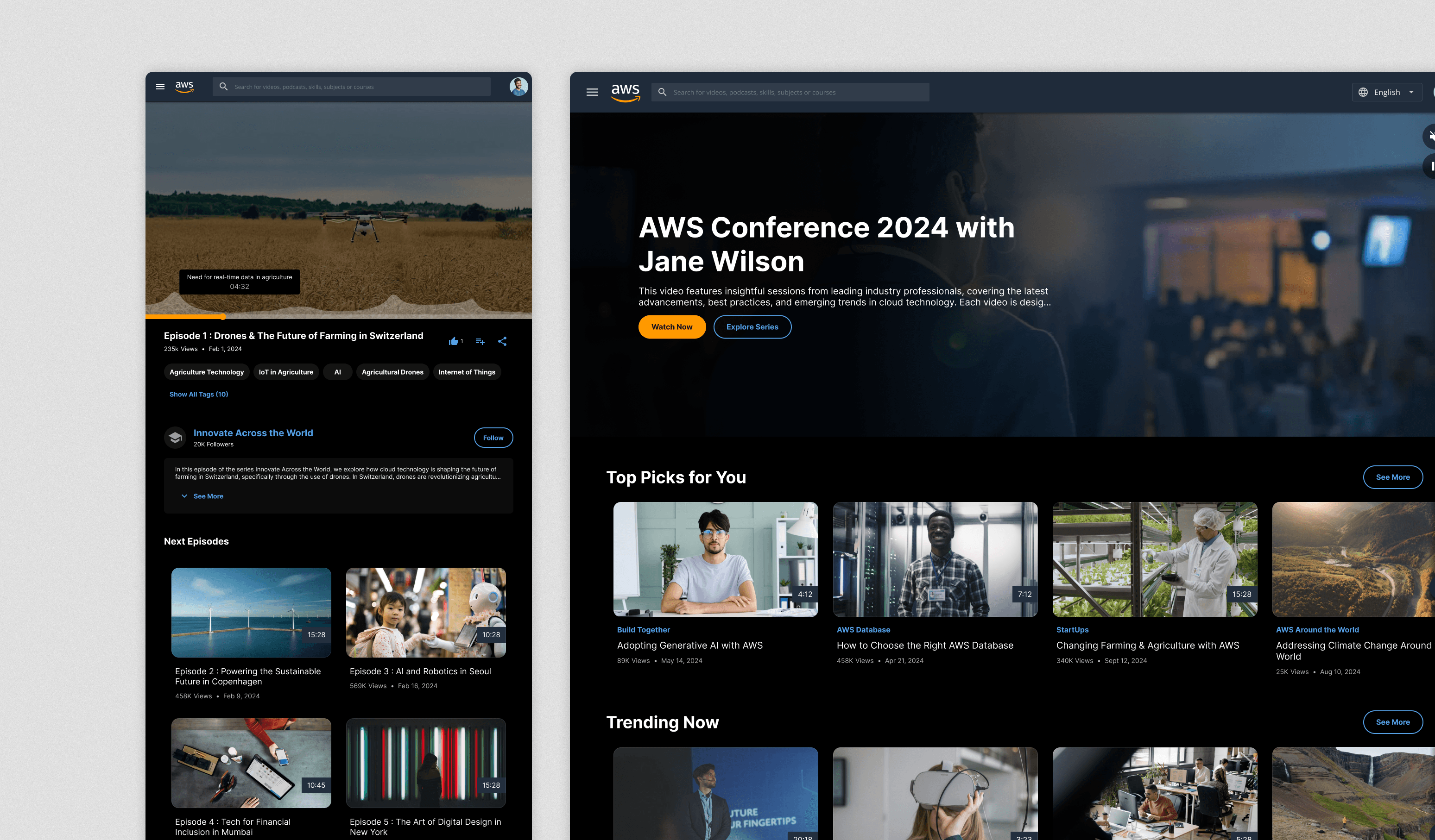 AWS immersive video learning platform for engineers